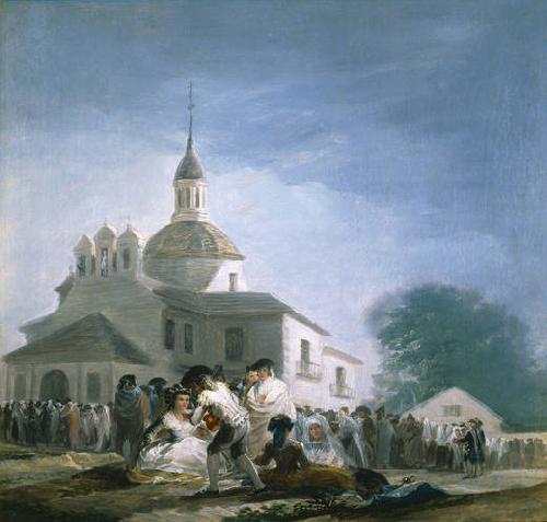 Francisco de Goya La ermita de San Isidro el dia de la fiesta oil painting image